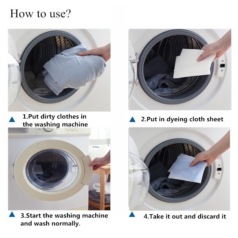 200 stk farvningsklud vaskemaskine brug blandet farvning bevis farveabsorptionsark anti-farvet klud vaskeri klud