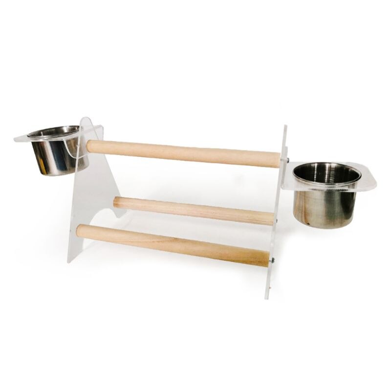 1 Set Parrot Perch Holder Bird Bite Grinder Rubber Claw Fun Toys Parrots Ladder Triangle Acrylic Toy Pet Supplies Y5LE