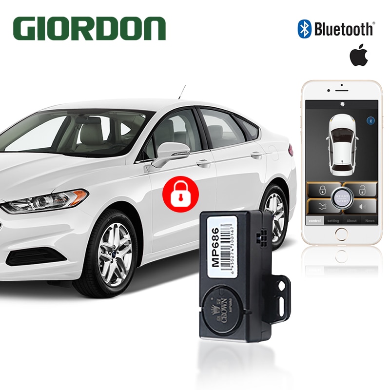 Smartphone car alarm system Shaking mobile phone 2 times to unlock/lock.Original car siren or turning light output indication.