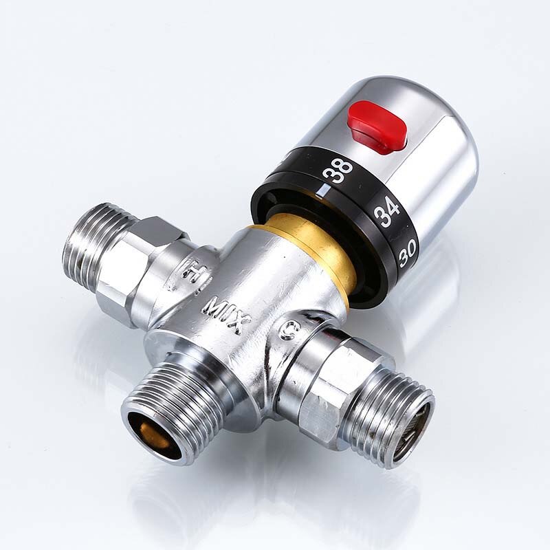 Newly Brass Luxury 1/2 Ceramic Standard Thermostatic Mixing Valve Temperature Control Valve For Solar Water Heater Valve Parts