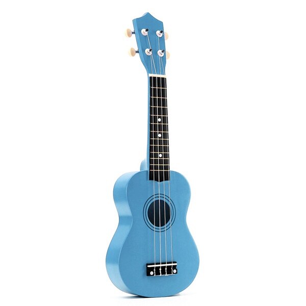 21 Inch Sopraan Ukulele 4 Strings Hawaiian Gitaar Uke + String + Pick Voor Beginners Kid (Zwart): Light Blue