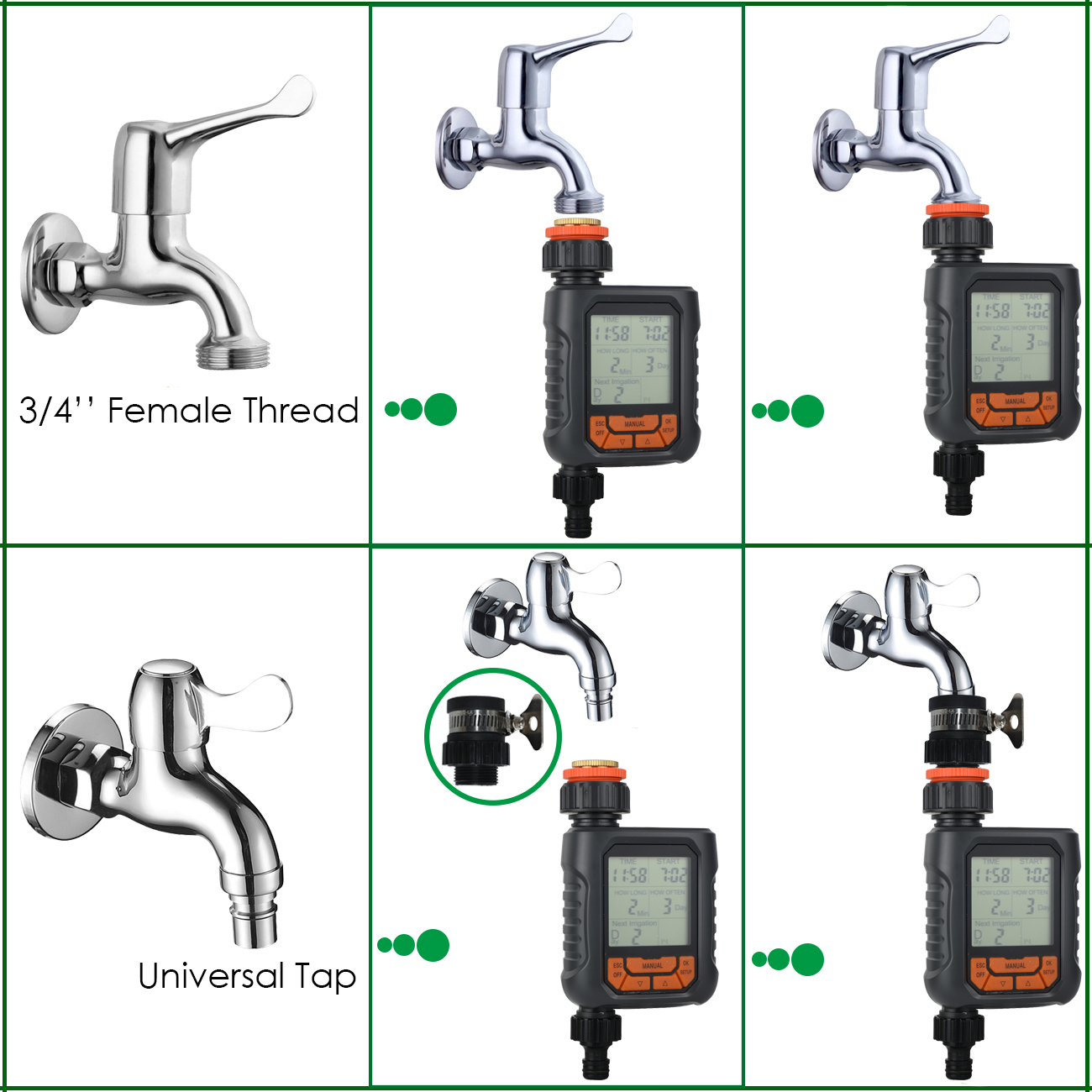 Garten Automatische Bewässerung Timer Digital Anzeige Regler Magnetventil Schlauch Wasserhahn Sprinkler System Bewässerung für Gewächshaus
