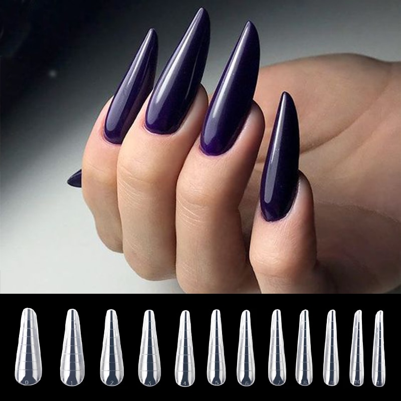 MSHARE Russische Mandel Formen NäGel Tipps Für Nagel Verlängerung Gebäude Acryl Gel Spitze 12 Größe 120 stücke
