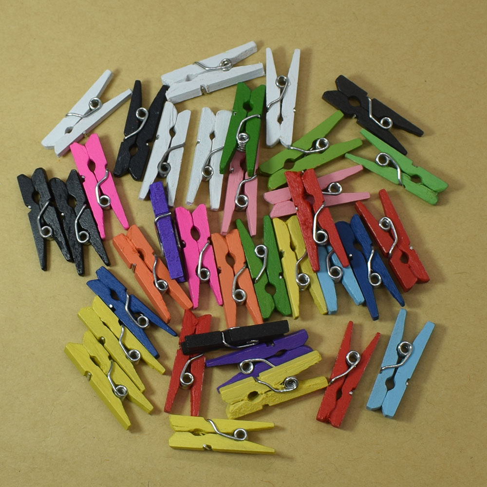 50Pcs 45X7MM Mini Natuurlijke Houten Clip Voor Foto Clip Wasknijper Craft Decoratie Clips Pinnen Craft Decoratie Clips Pinnen: 1