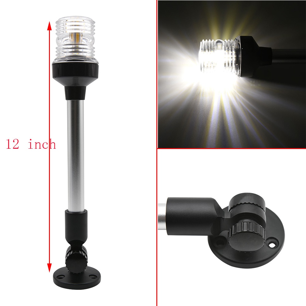 6 12 tommer fold ned led bådnavigationslys til yacht marine hækankerlys 12 ~ 24v sejlsignallys 4000 ~ 4500k ru skib: 12 tommer lys c
