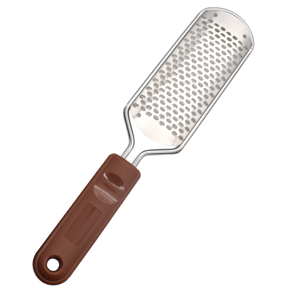 Râpe à pied, lime de pédicure, brosse en acier inoxydable, épurateur de talon, callosités, dissolvant de peau morte, exfoliant, outil de soins des pieds, 1 pièce: Gris clair