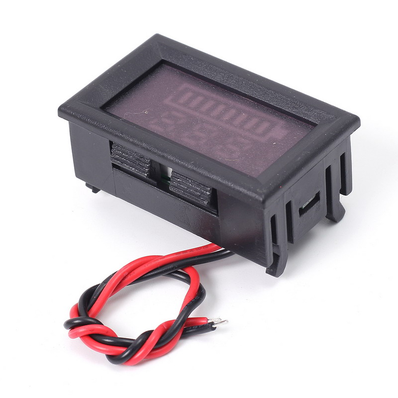 Indicador de nivel de carga de batería de plomo y ácido, 12V, medidor de capacidad de batería de litio, voltímetro LED, pantalla Dual