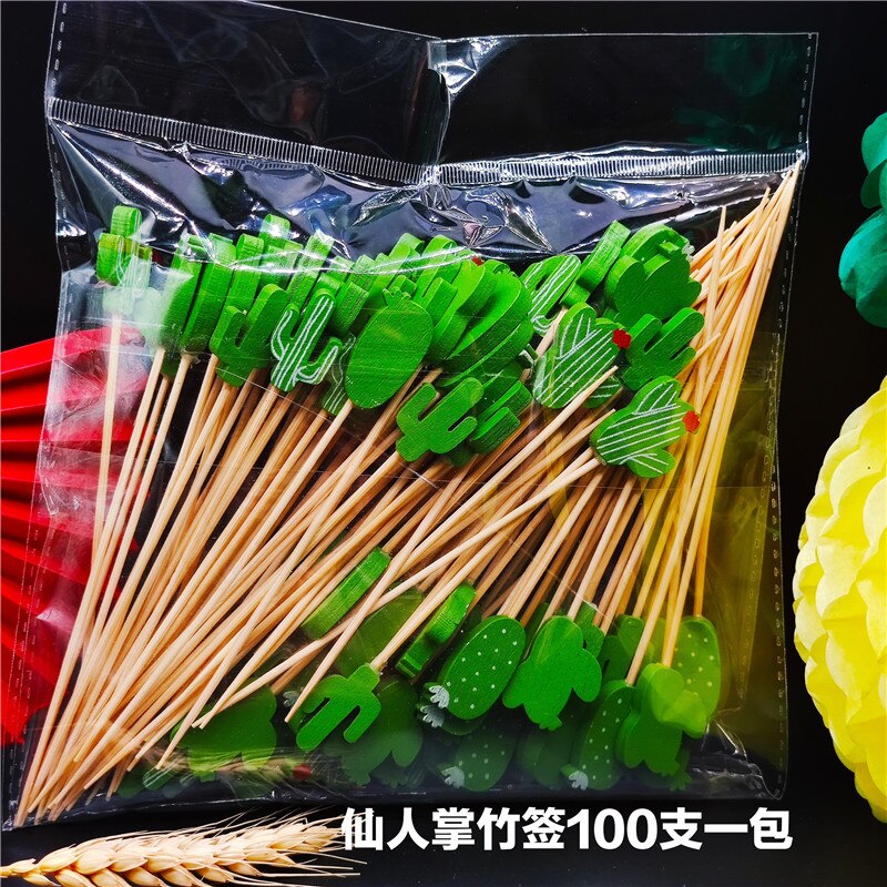 Wegwerp Taart Bakken Cocktail Wijn Picks Fruit Tandenstoker Sandwich Bamboe Stok Drinken Feestartikelen Decoratie 100 Stk/partij