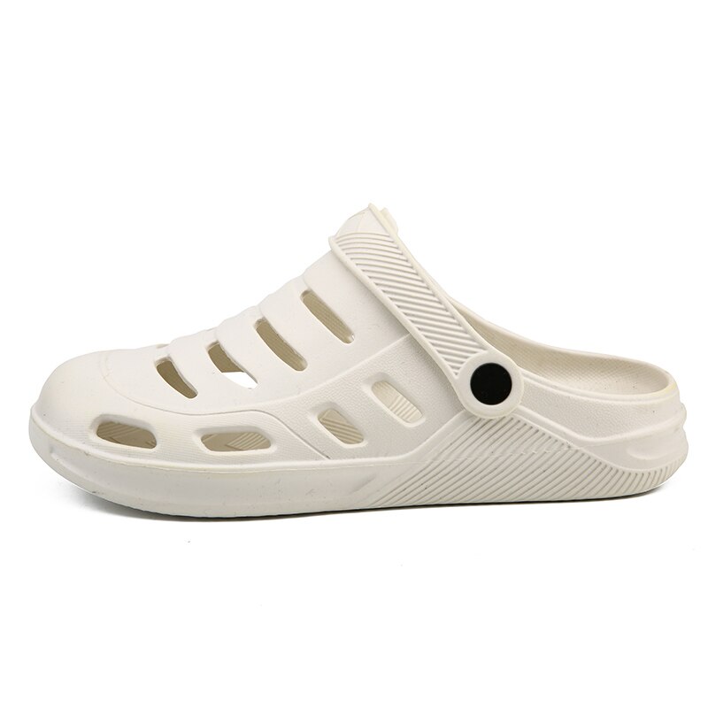 Weh vita sandaler hane vuxen lätt andas träskor skor eva sandalias herr sandaler sommar strand tofflor gummi träskor för män: Vit / 43