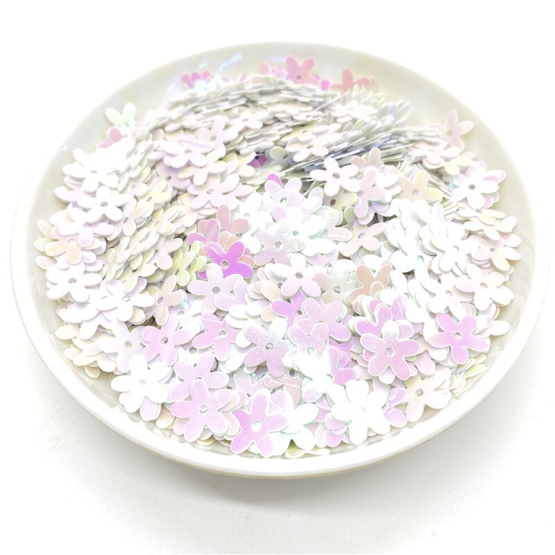 500Pcs/Lot 10mm Sequins PVC Flat Flower Shape Loose Sequin Paillettes Sewing Craft DIY Scrapbooking: 08