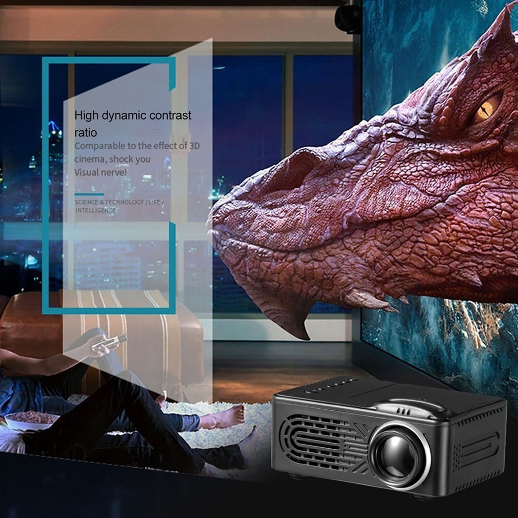 814 Mini Small Home Conference Projector Led Portable Micro Projector Supports 1080P Hd Projection