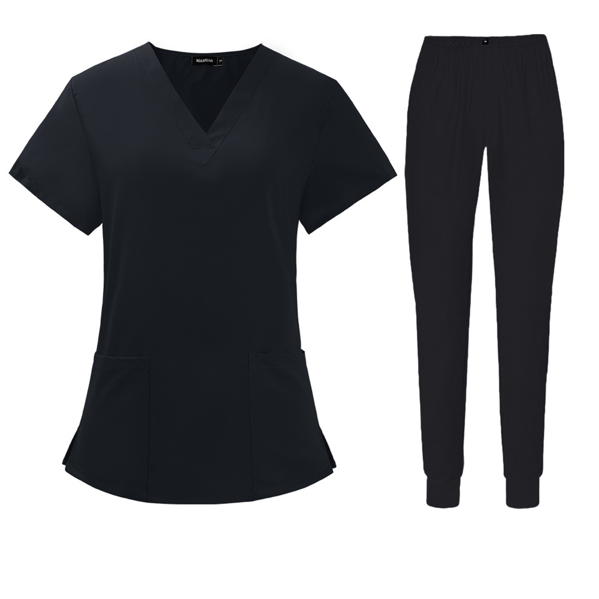 Kurzarm V-ausschnitt Anzug Frauen Solide Sommer Neue In Arbeit Kleidung Arzt Krankenschwester Pet Krankenhaus SPA Peeling Set Weibliche Medizinische Uniformen