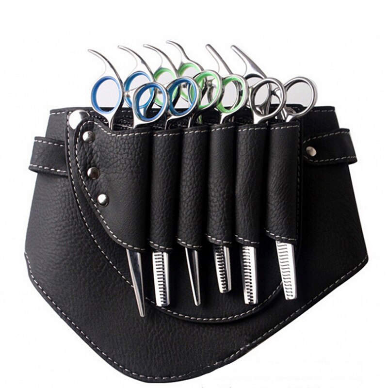 1 pièces coiffeur coiffeur cheveux cisailles sacs ciseaux poche coiffure étui avec ceinture sac Rivet Clips sac outil