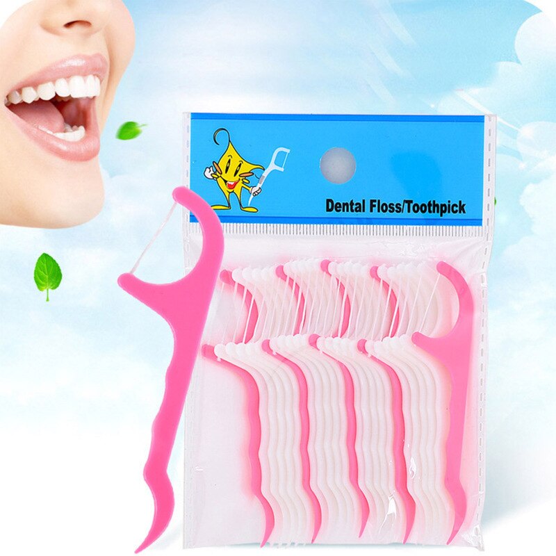 50/100pcs Disposable Dental Floss Flosser Picks Interdental Brush Teeth Stick Toothpicks Oral Hygiene Gum Cleaning Dental Tools