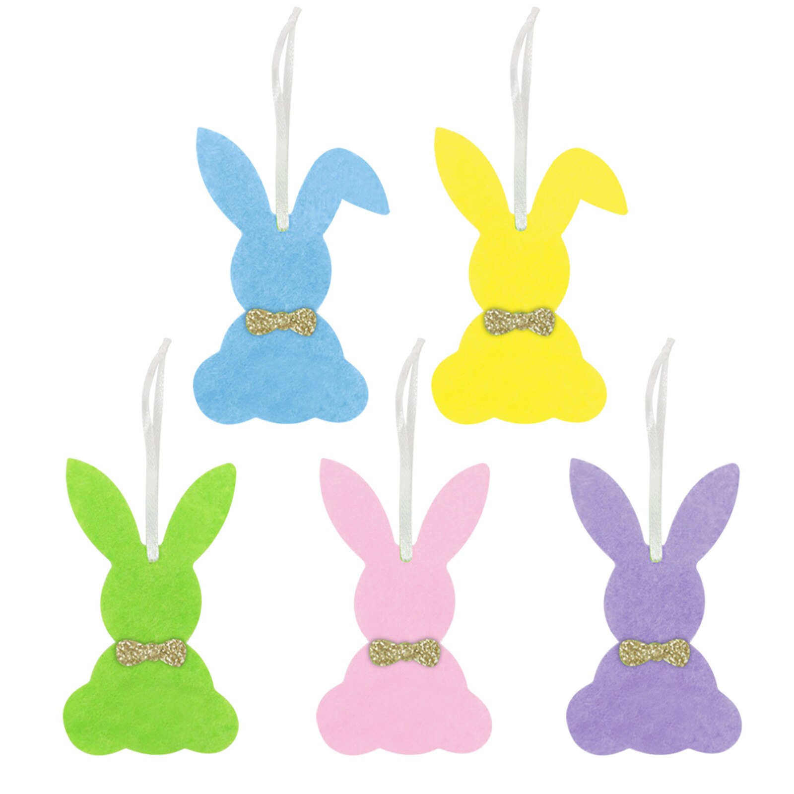 Lapin 5 couleurs 2021x9.5 cm, décoration de pâques, à suspendre et à offrir, fait à la main, fournitures de fête d'anniversaire pour la maison, 5.5: 5Pcs