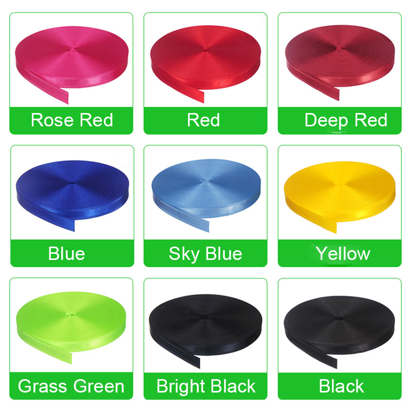 50 Yards Polyester Gurtband 20mm Imitation Nylon Twill Band Für Rucksack Strap Gepäck Schuhe Bekleidungs Zubehör Nähen DIY Handwerk