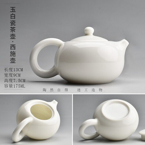 Europese Stijl Pure Witte Keramische Kleine Ketel Woonkamer Salontafel Desktop Art Decoratie Ketel Met Deksel Woondecoratie: D