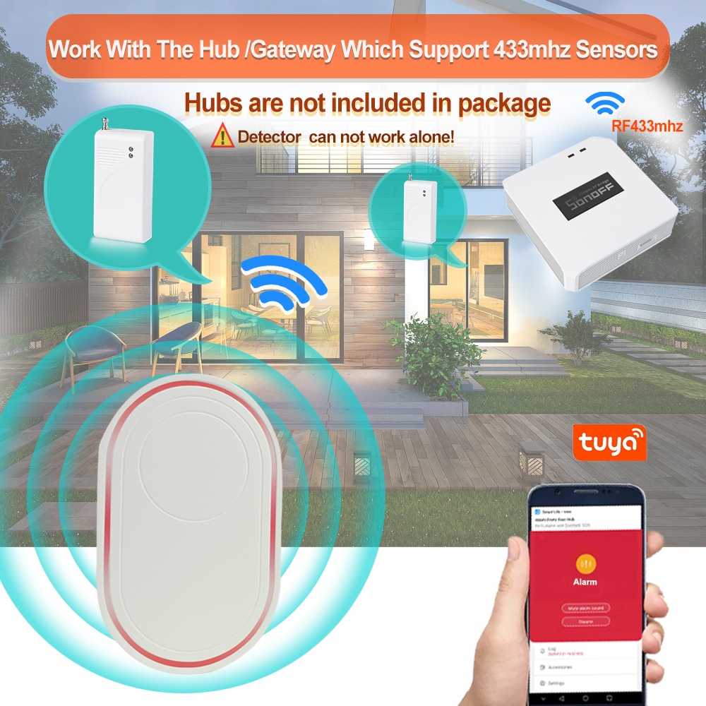 Topvico 1/2/3/5pcs 433mhz Vibration Sensor Detector Wireless Door Window Glass Break Shock Opening Alarm Anti-theft Hub Required