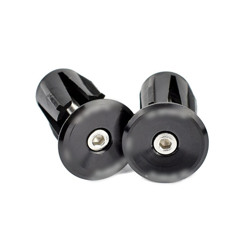 2 Pairs Bike Grip Handle Bar End Cap Aluminium Alloy MTB Handlebar Grips Plugs Caps For Bicycle Handlebar Accessory: 1 pair black