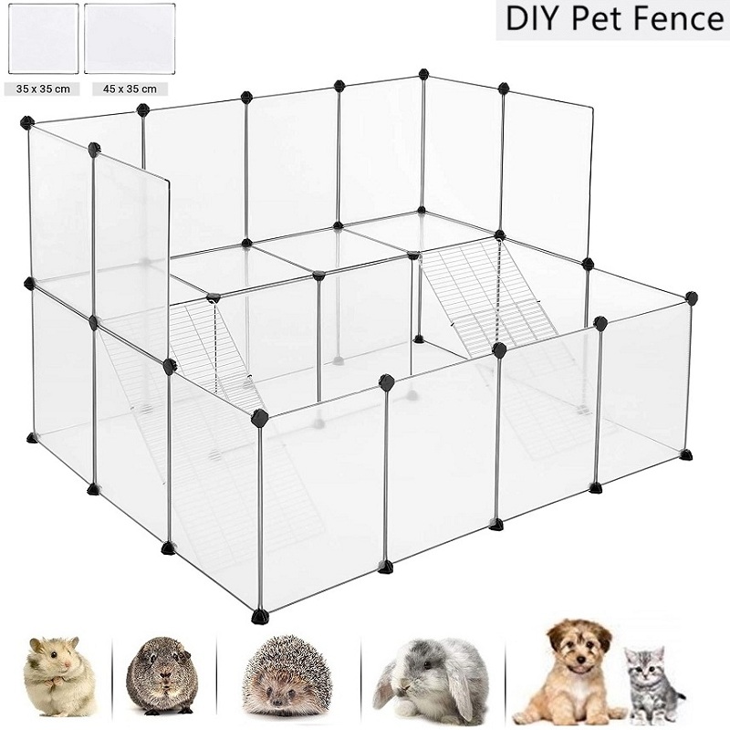 Guinea Pig Playpen, Indoor Rabbit Run Hutch Cage, Large Exercise Enclosure, DIY Plastic Modular Fence for Hamster Pet Supplies