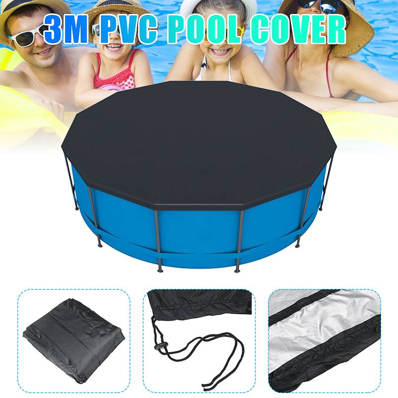 10ft 305cm Round PVC Swimming Pool Cover for INTEX Outdoor Dust Cover Round Durable Dustproof UV Resistant Cover