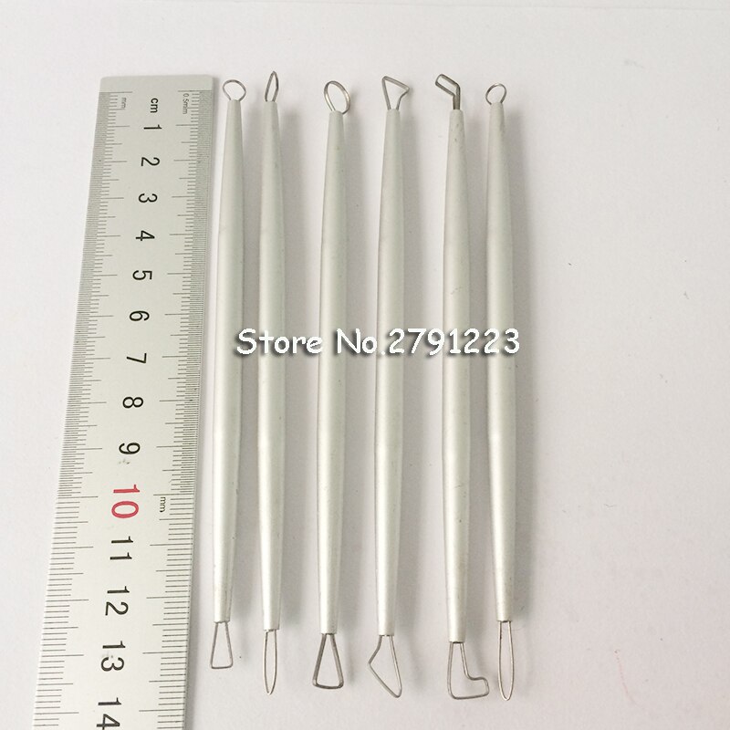 7Pcs/set Stainless Steel Aluminum Polymer Clay Tools Pottery Ceramic Sculpting Tools Carving Wire End Ribbon Tools 14 head