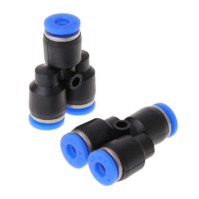 2 Stuks Aquarium 2/3/4 Manier CO2 Buis Connector Hoge Druk Quick-Connect Klep Voor CO2 Diy systeem Luchtslang Pipe Joint: Black