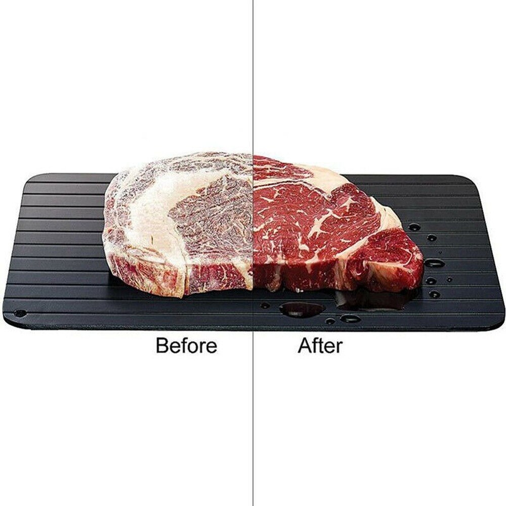 Magic Metal Plate Defrosting Tray Fast Thawing Fro-zen Kitchen Meat Fish Defrost