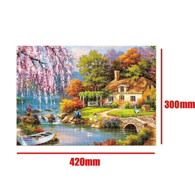 Jigsaw 1000 Pieces Puzzles Idylic Landscape Self-assembling Puzzles Home Decoration Jigsaw Puzzles Decompression Toy For Adults