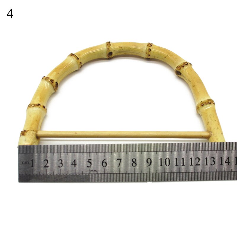Tiradores de bolsa de bambú con forma de D, 1 Uds., hechos a mano, DIY, bolsa de mano, para hacer bolsos, accesorios, asas de madera de repuesto: 4