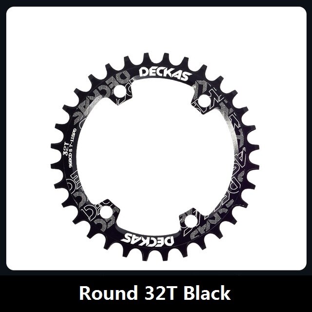 Deckas 96BCD Round / Oval Narrow Wide Chainring 32T 34T 36T 38T Mountain Bike Chainring for SHIMANO XT SLX M7000/M8000/M9000: Round 32T Black