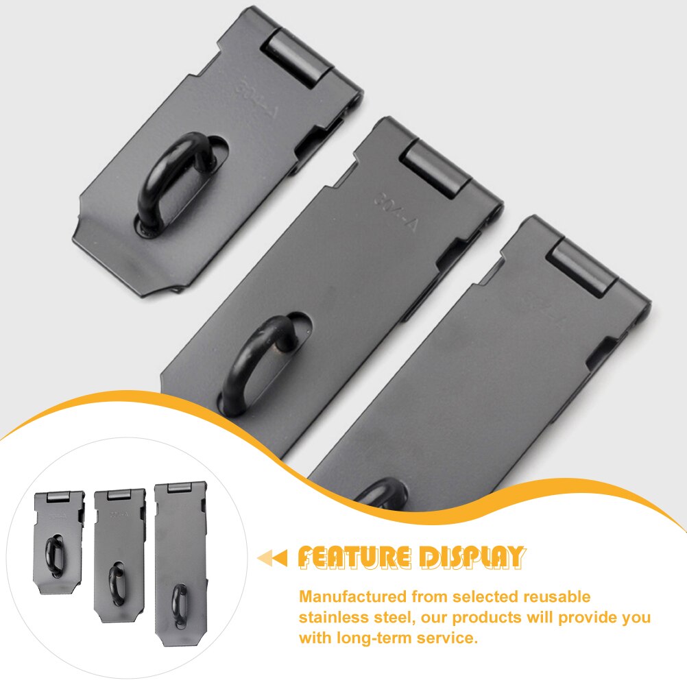1 Set Door Hasp Heavy Duty Gate Lock Hasp Stainless Steel Padlock Hasp