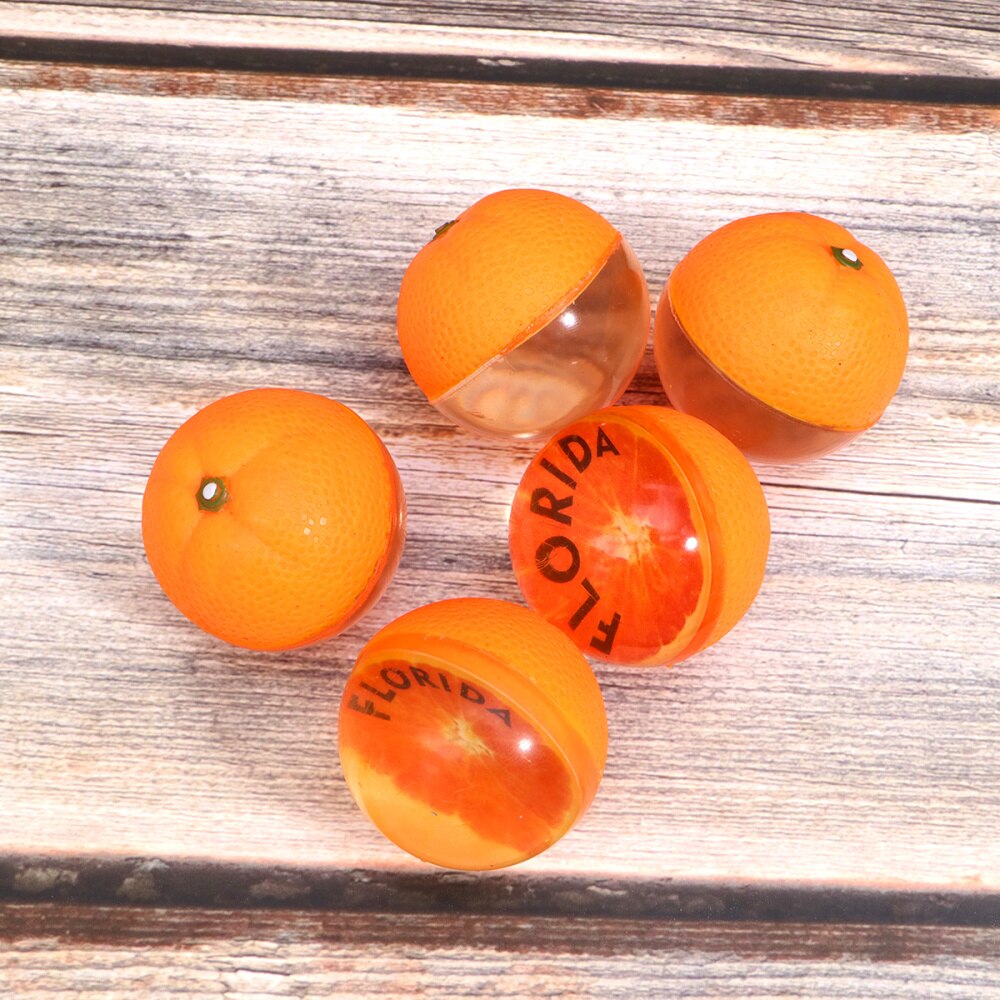 5Pcs Bouncy Balls Kids Learning Toy Rubber Jumping Ball Cognitive Toys Kids Funny Toy Transparent Ball for Kids Children: Orange