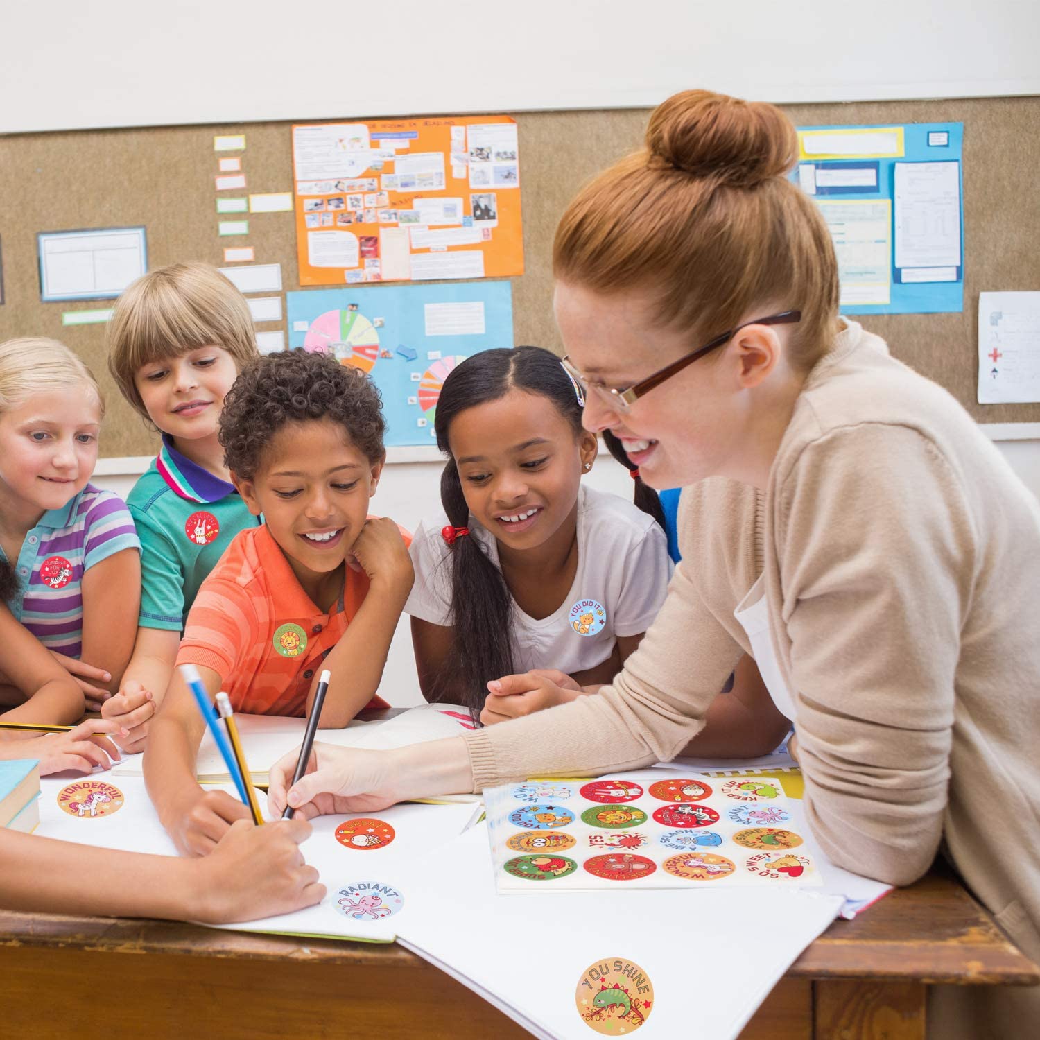 500pcs/roll Reward Stickers for Students Teachers Encouragement Sticker for Kids Motivational Stickers with Cute Animals