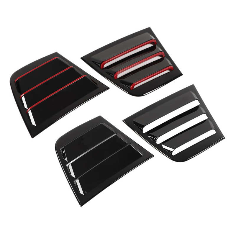 Air Vent Scoop Louvers Gloss Black ABS Simple Installation Wear Resistant Anti Impact Nonfading High Toughness Side Vent Window