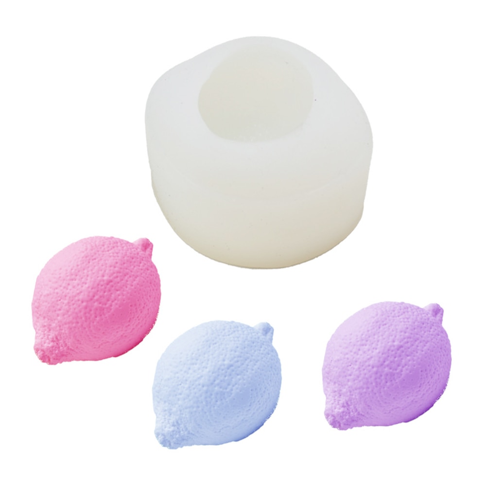 3D Handmade Lemon Shape Silicone Mould Aromatherapy Gypsum Mold Cupcake Props Fondant Candy Soap Candle Mould
