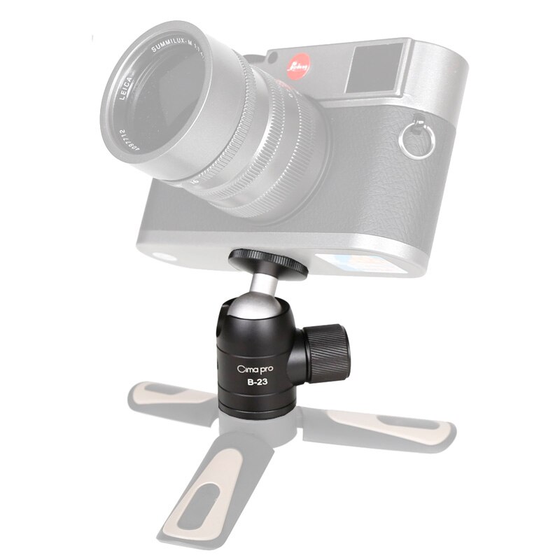 XILETU B-23 mini treppiede testa a sfera in lega di alluminio metallo 360 gradi treppiede testa a sfera panoramica testa W 1/4 vite per DSLR GoPro