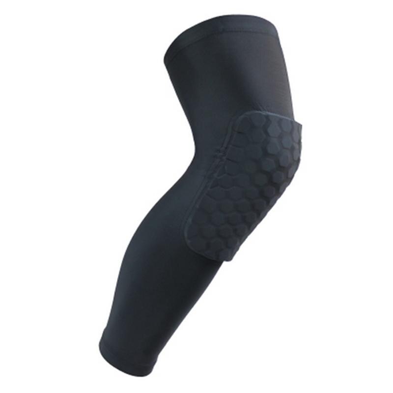 Rodillera deportiva para baloncesto, rodillera de soporte para piernas, con cinta protectora,: Black / L