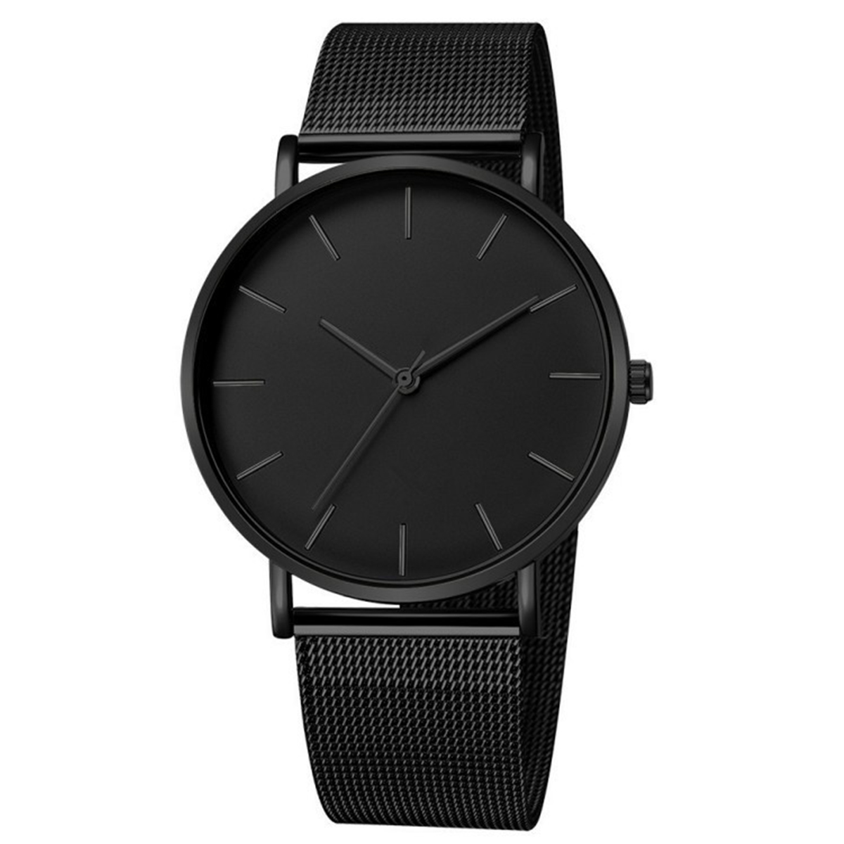 Freizeit Einfache Ultra Dünne Männer Frauen Kreative Schwarz Edelstahl Quarz Uhren Männer Business Männlich Armbanduhr Uhr