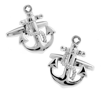 Gemelos de estilo francés con personalidad para hombre, para negocios y banquetes, Cocktail Party para puños de la camisa, botones, gemelos de ancla: B