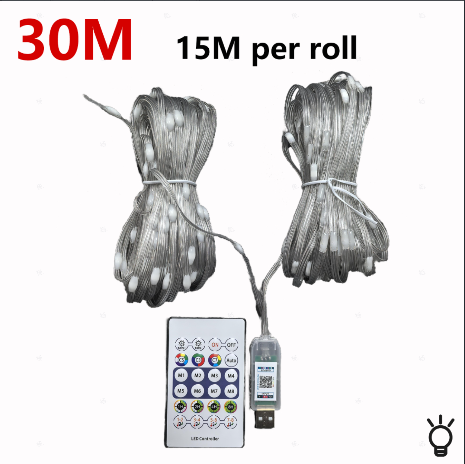 RGB LED light string 20m 10m 5m DIY intelligent IC APP Bluetooth remote control fairy tale lamp dream color garden party Christm: black