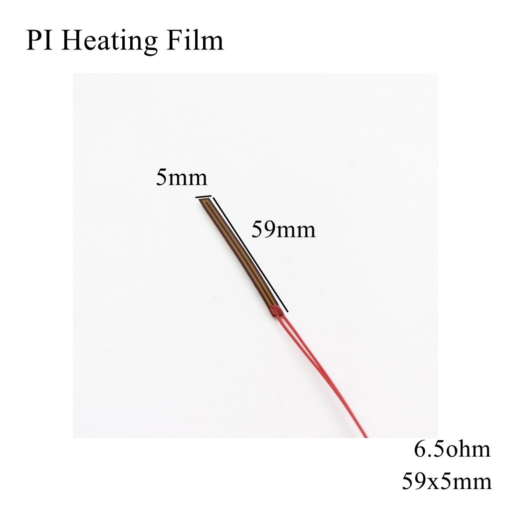 40x40mm 5v 12v 24v 110v 220v pi filme de aquecimento polyimida adesivo aquecedor elétrico placa almofada do painel esteira da folha de combustível tanque de motor de óleo: 59x5mm