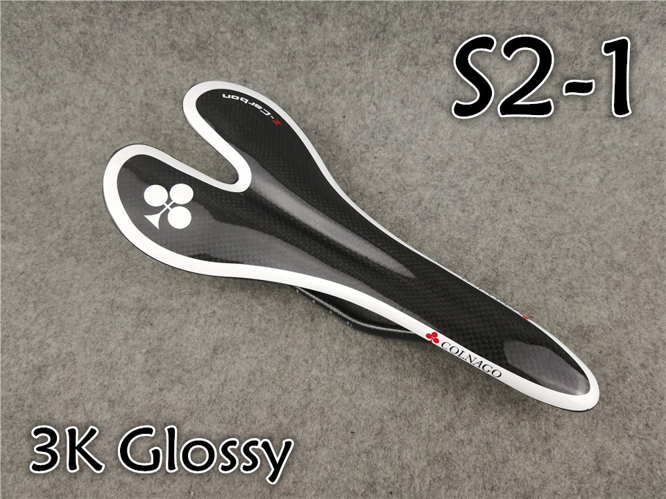 Full Carbon Fiber Zwart-Wit 3K Glossy Colnago Carbon Racefiets Zadel Zetel: S2-1
