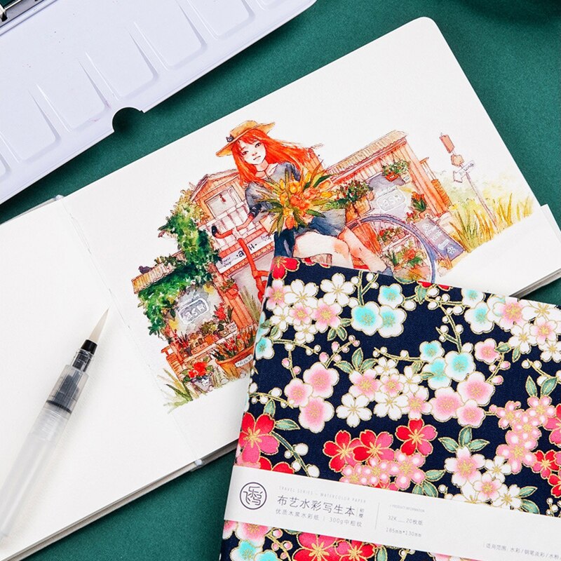 Premium 300G Katoen Aquarel Papier 20 Lakens Stof Handgemaakte Aquarel Schetsboek Tekening Boek Voor Reizen Graffiti Schets