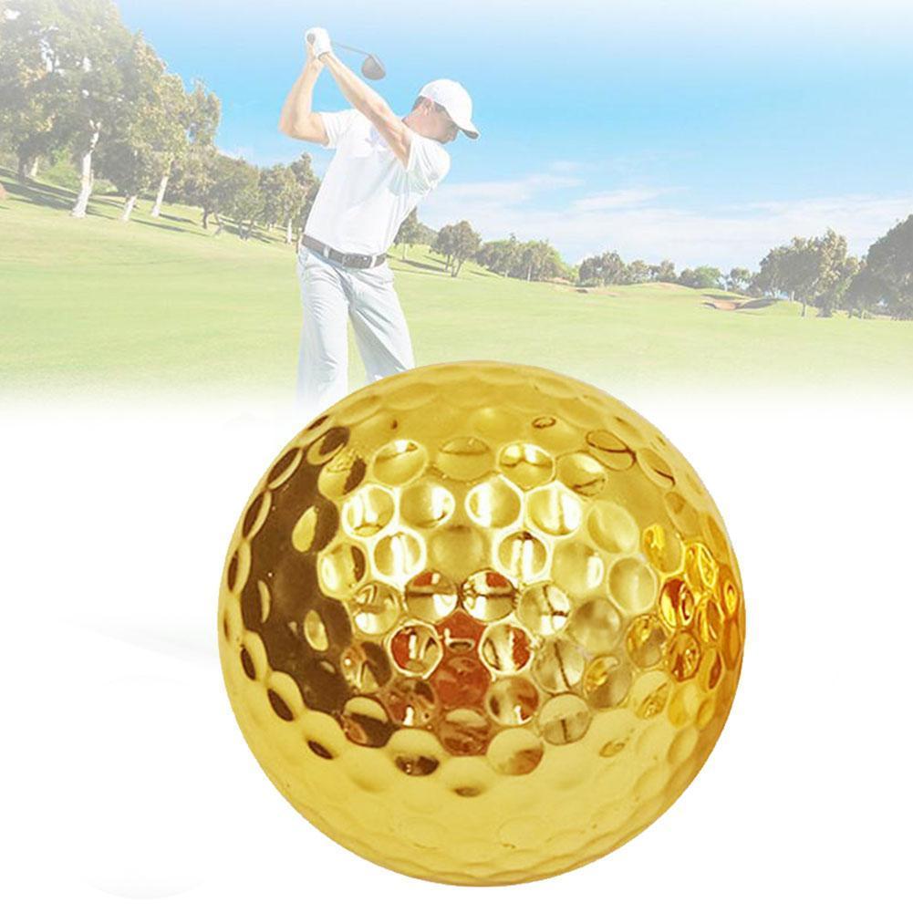 Gold Golf Balls For Golfer Indoor Outdoor Swing Practice Christmas Balls Friend Training For Father Putter