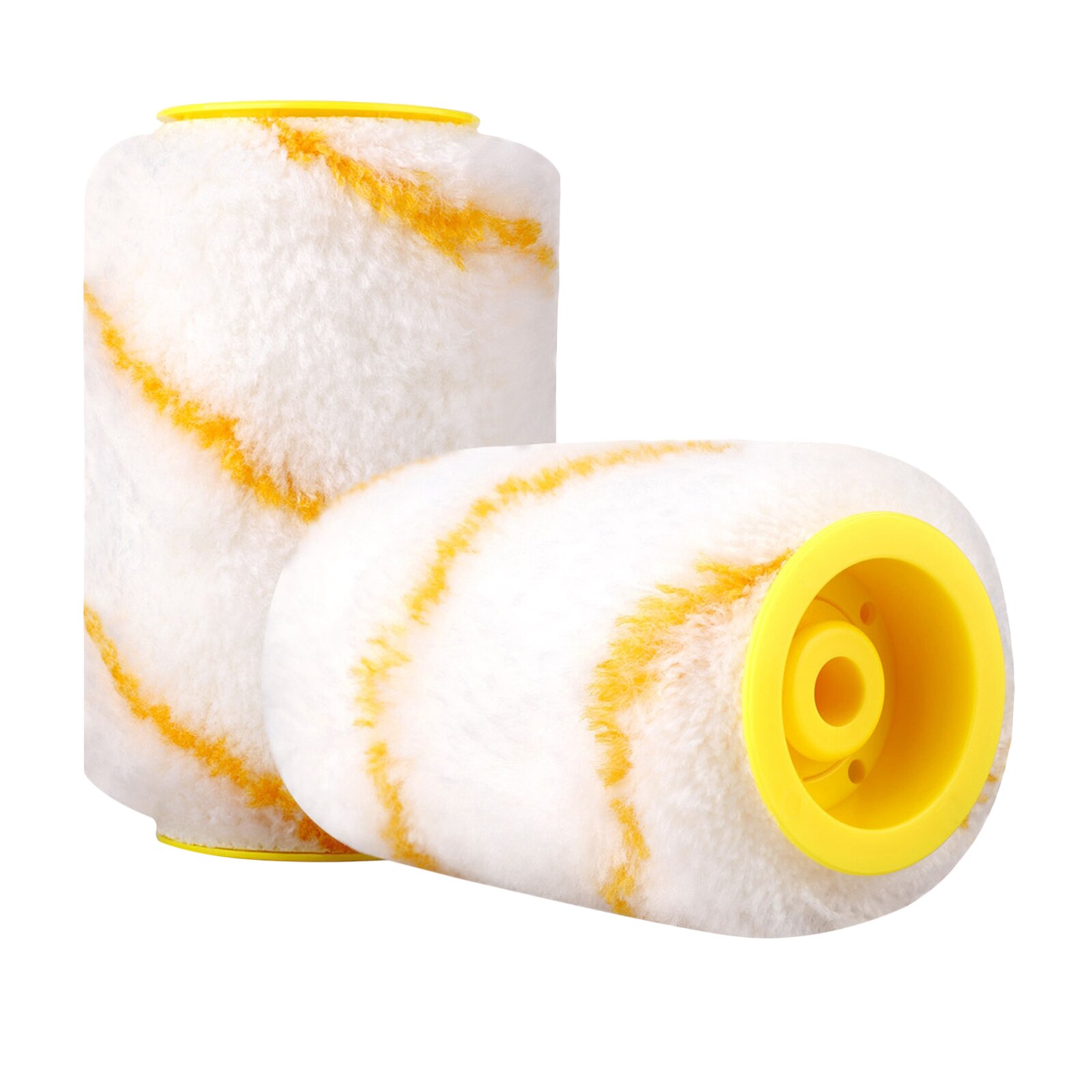 Set of 2 Multi-function Portable Paint Edger Roller Brush Painting Wall Ceilings Furniture Decorative Cotton Fiber Brush