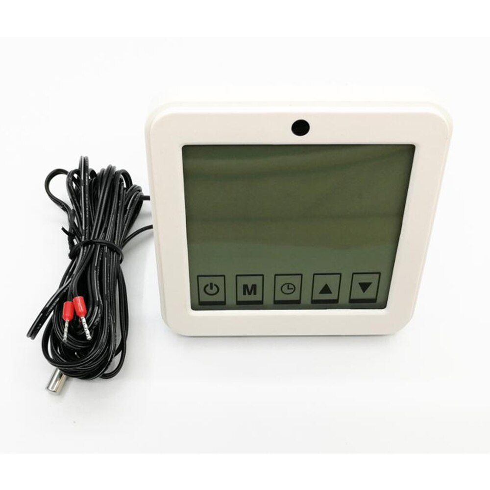 Tf mærke elektrisk varmelegeme termostat touch screen type med temperaturføler indeni og sondeføler med 3 meter kabel