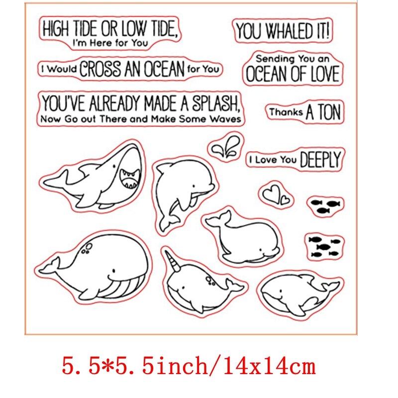 Hello Awesome Phrases Sea Animals Monkey Bears Transparent Clear Stamps for DIY Scrapbooking Paper Cards Crafts: 7