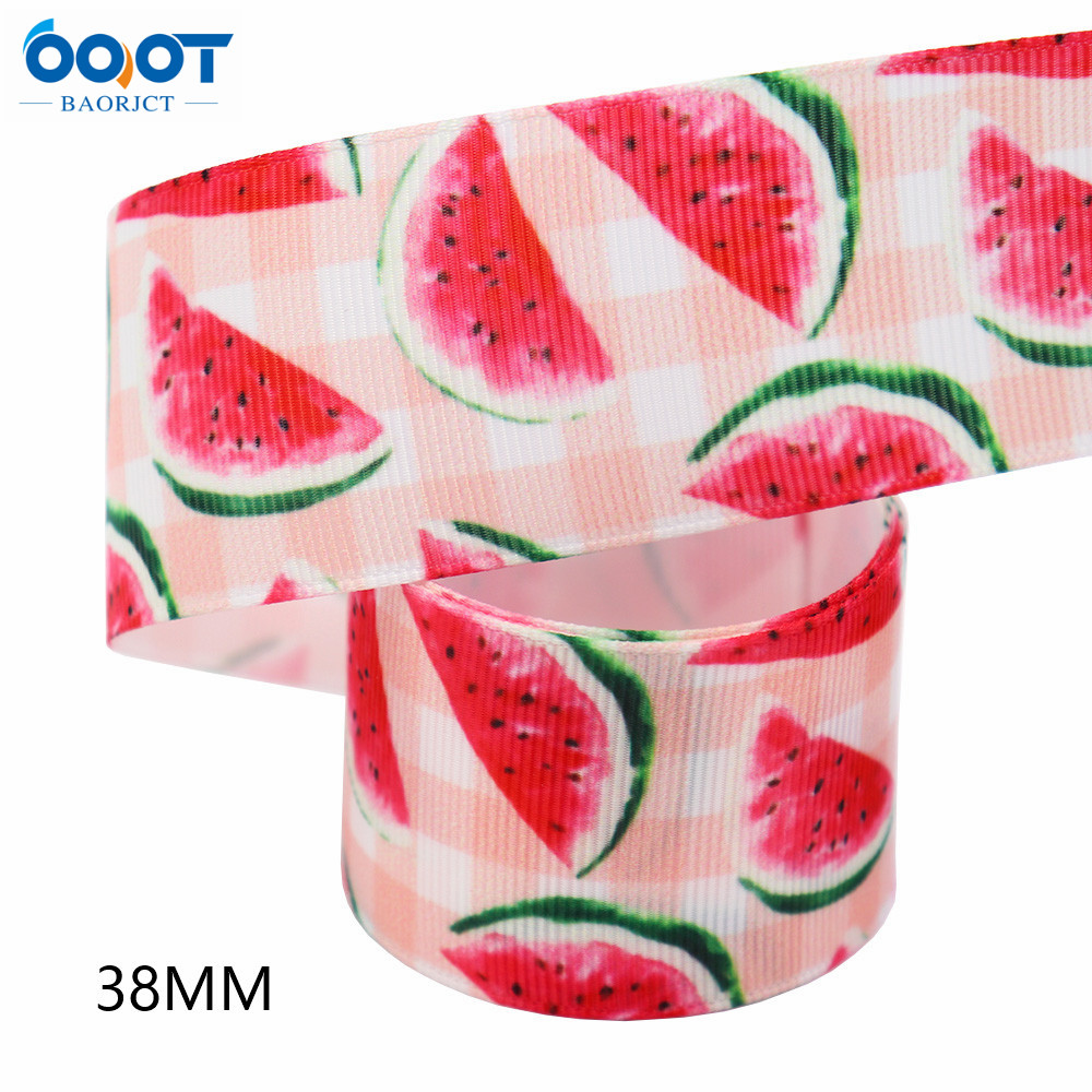 38Mm 10Yards M-21610-789 Fruit Serie Thermische Overdracht Gedrukt Grosgrain Linten, Boog Cap Diy Party Verpakking Materialen: M-21610-794