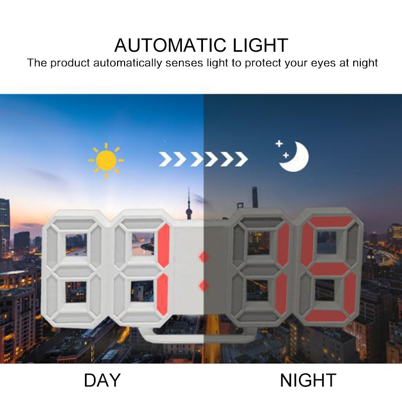 3d led digitalt ur stemmestyring ure automatisk lys desktop ure vækkeur stue indretning